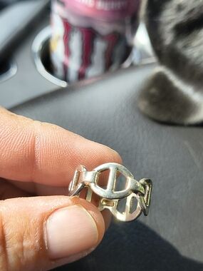 Sterling Silver Link Band Ring - Modern Open Circle Design
